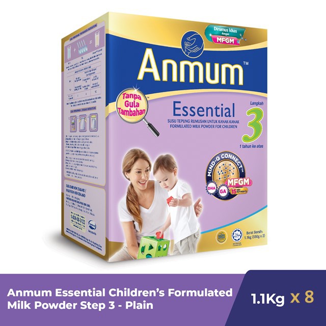 Anmum Essential Step 3 Formulated Milk Powder For Children 1 3 Years Plain 1 1kg X 8 Shopee Malaysia