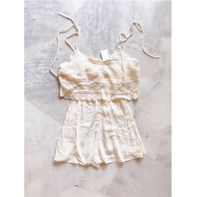cream romper womens