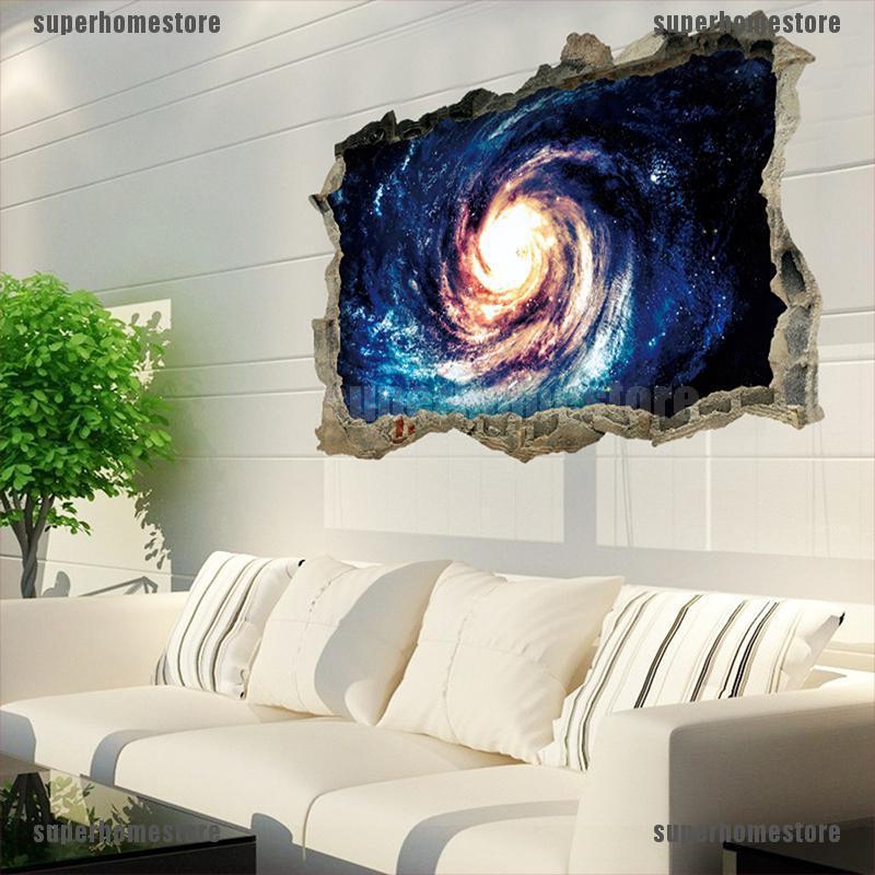 Solar System Outer Space Themed 3d Universe Galaxy Wall Stickers Decor