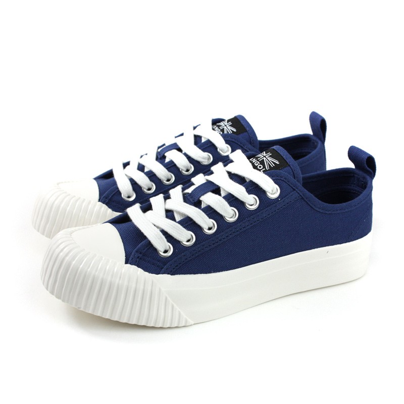 dark blue canvas shoes