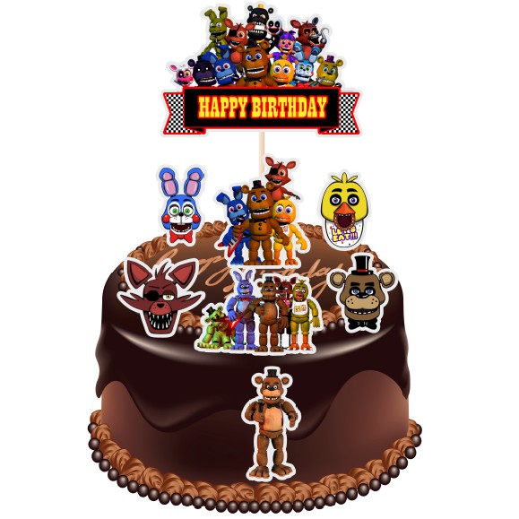 Five Nights at Freddy's Theme cake Topper LAMINATED DIY | Shopee Malaysia