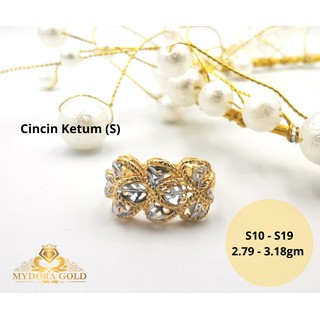 MydoraGold Cincin Fesyen Cincin Daun  Ketum  Emas  916  916  