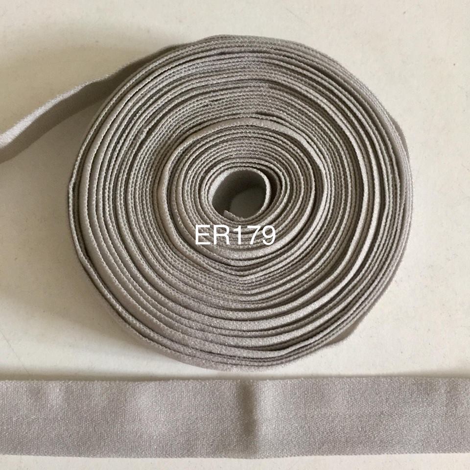 Er179 Shell Grey Matte Foe Fold Over Elastic Ribbon Diy Hair Ties