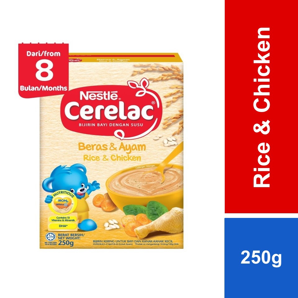 Nestle Cerelac Infant Cereals With Milk Rice & Chicken 250g Shopee
