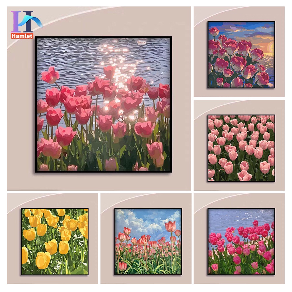 Bức tranh vẽ hoa tulip tươi tắn này khiến bạn nhớ đến những chiều xuân nồng nàn và tự do. Nó là một sáng tác nghệ thuật đẹp mắt, đem lại sự phấn khởi cho những người xem.