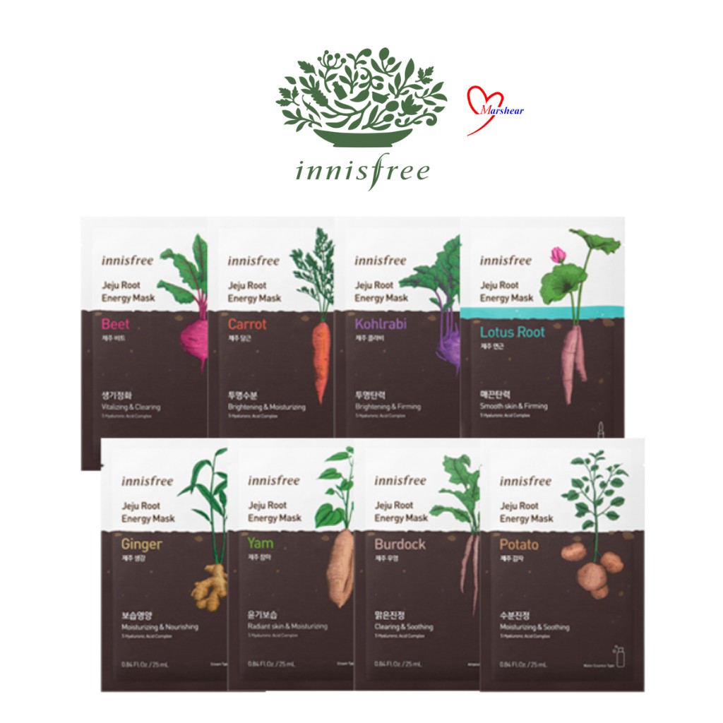 Innisfree Jeju Root Energy Mask 25ml (8 Types to choose) Shopee Malaysia