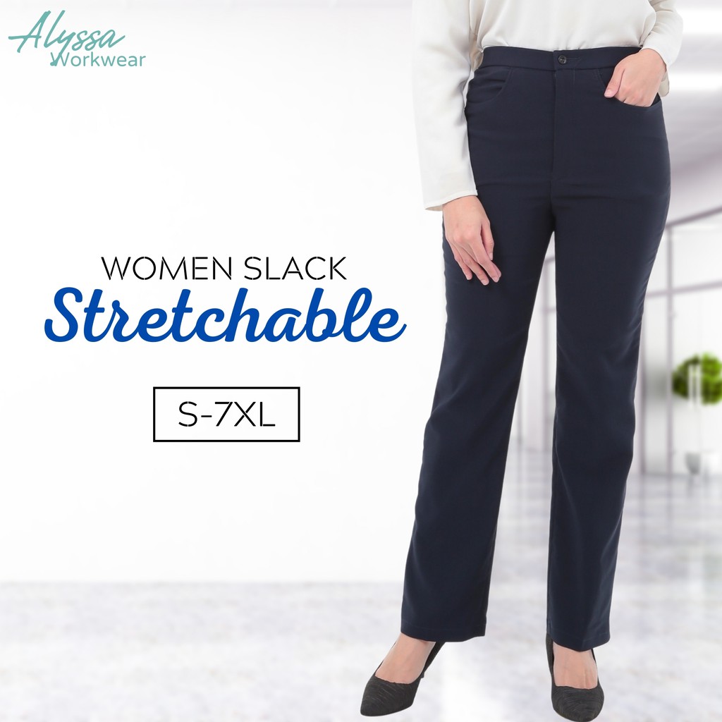 Women Seluar Slack Pants Stretchable Plus Size (M-7XL) | Shopee Malaysia