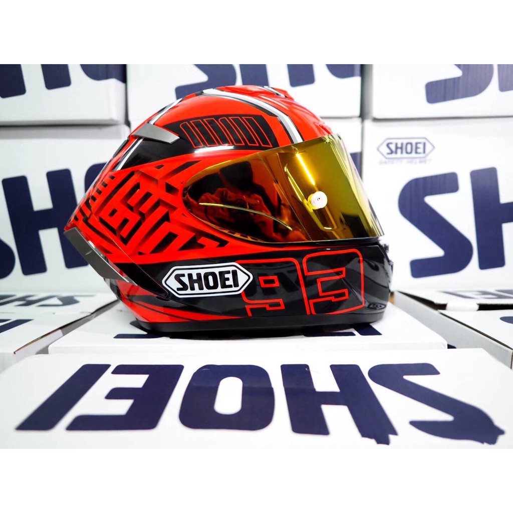 Shoei X14 93 Marquez Red Ant Full Face Motorcycle Helmet Riding Car Motocross Racing Motorbike Helmet Shopee Malaysia