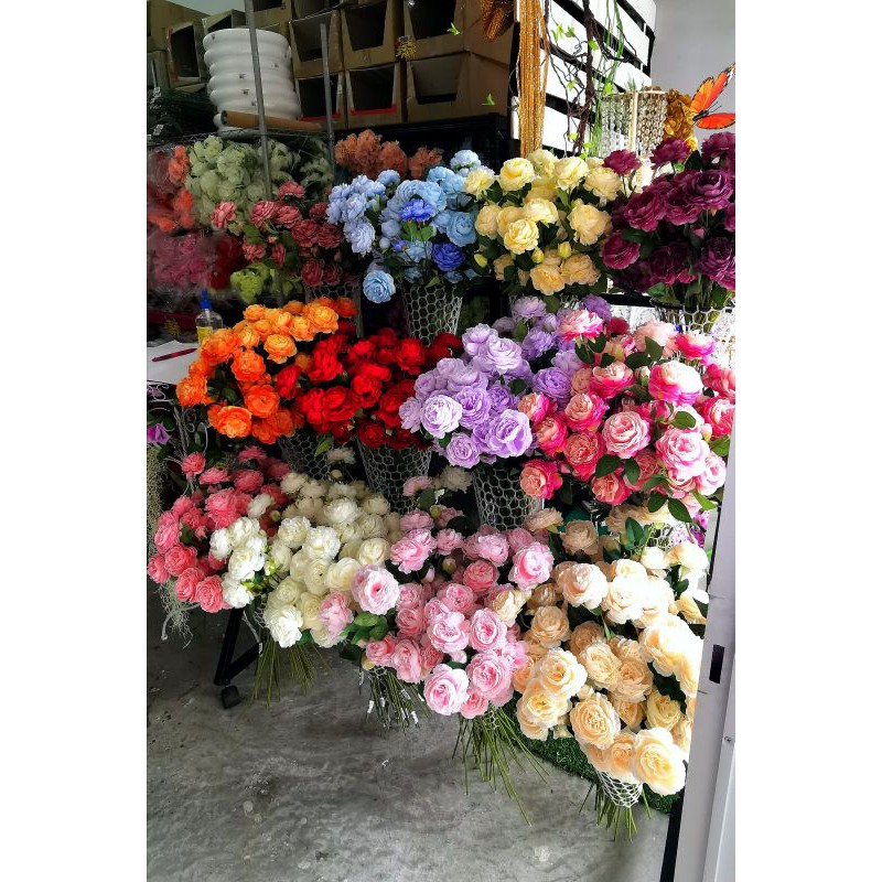 Artificial decor bunga pelamin  peony rose bunga  hantaran 