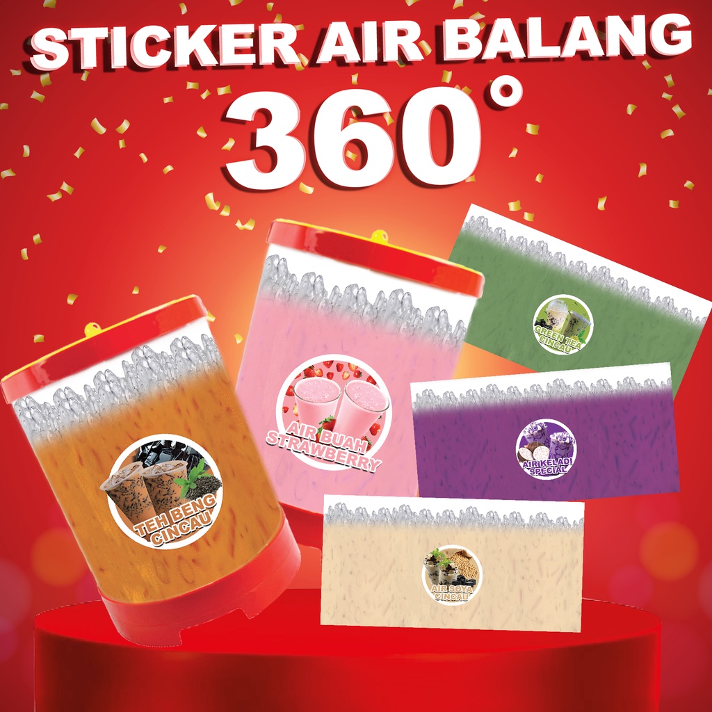 Sticker Air Balang Penuh 360˚ Pelbagai Jenis Air White Sticker Pvc Kalis Air Sticker Murah 4725