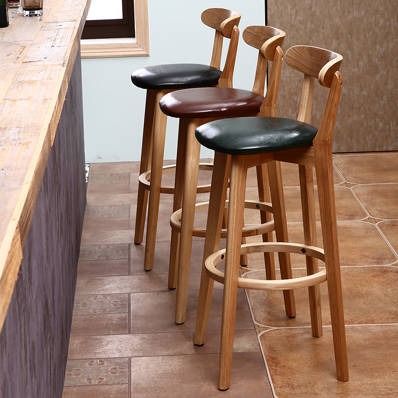 Solid Wood Bar Chair Modern Minimalist, Zaire 71cm Bar Stool Size