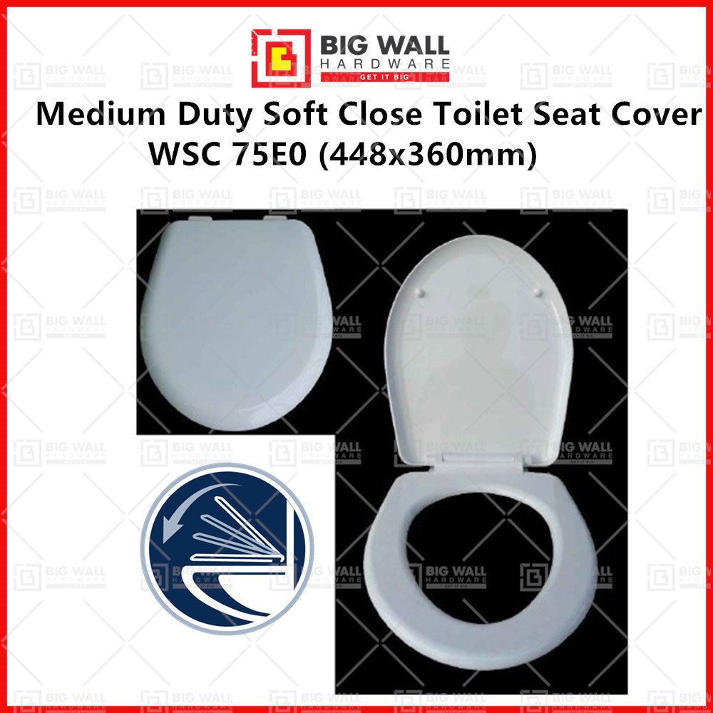 Medium Duty Soft Close Toilet Seat Cover WSC 75E0 (448x360mm) Big Wall Hardware