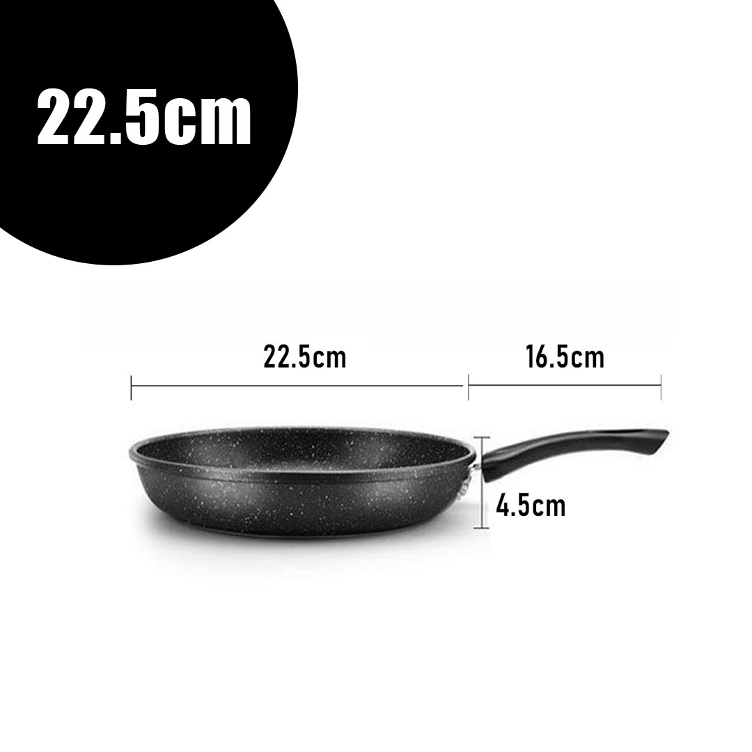 22.5cm 24.5cm 26Ccm 28cm Non-Stick Frying Pan Black Durable Scratch Resistant Superior Heat Induction Oil Free Cooking