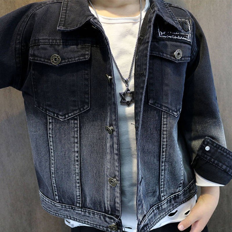 childrens black denim jacket