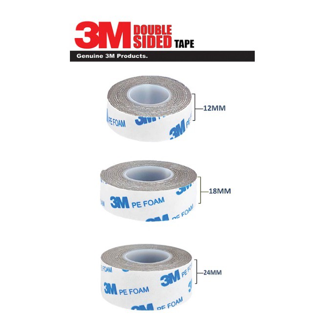 3m Double Sided Foam Tape 1 5m 12mm 18mm 24mm Shopee Malaysia