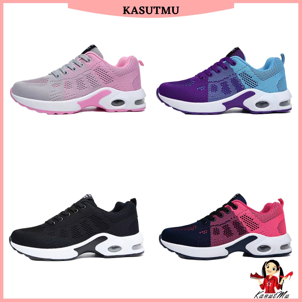 KASUTMU Women's Sneakers Women's Shoes Flat Sports Shoes Lace-Up Walking Shoes (Ready Stock)
