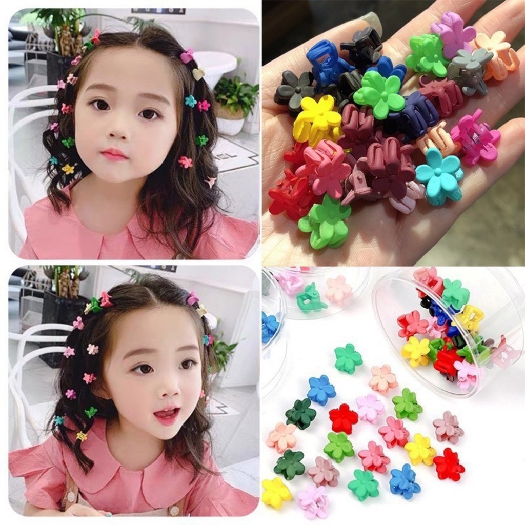 Bag 10pcs of Korean style mini claw hair clip mix many colors for baby |  Shopee Malaysia