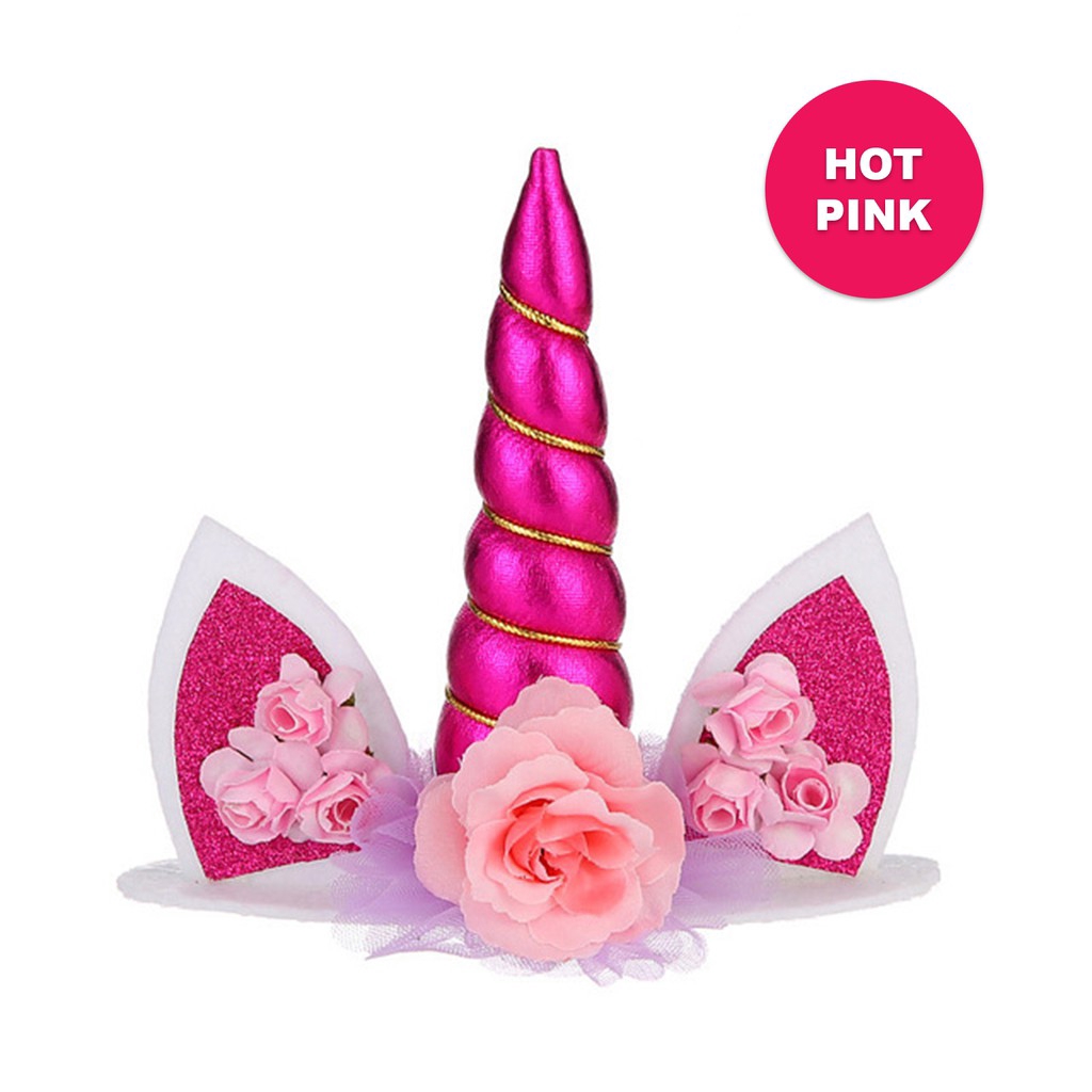 unicorn horns cake topper birthday cake ornaments plugin party supply lovely shopee malaysia