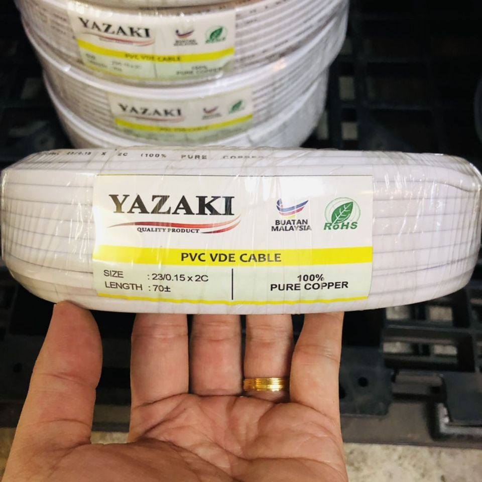 1 Meter YAZAKI PVC VDE Cable 2C X 23 0 15 PVC Insulated Cable Wire 100 Pure Copper SIRIM CORE