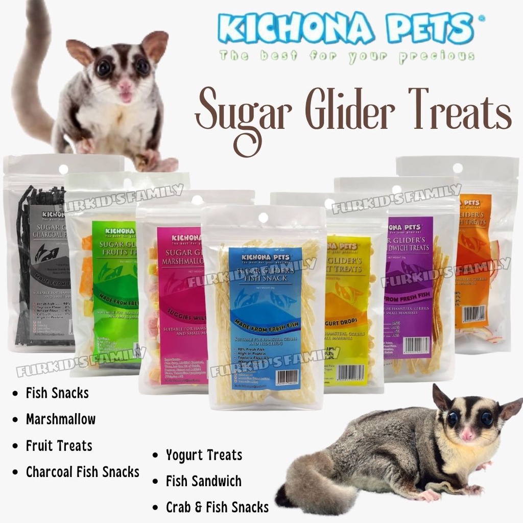 Kichona Pets Sugar Glider Snack/TreatsFish Fruits Yogurt Sandwich
