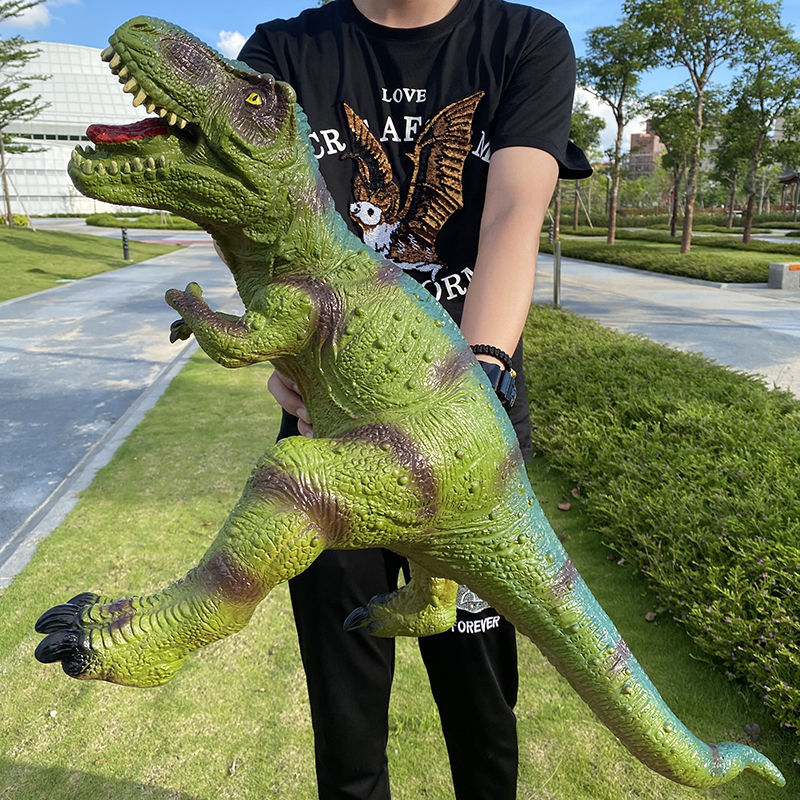 Super Large Soft Rubber Dinosaur Toy Vocal Tyrannosaurus Triceratops Animal Model