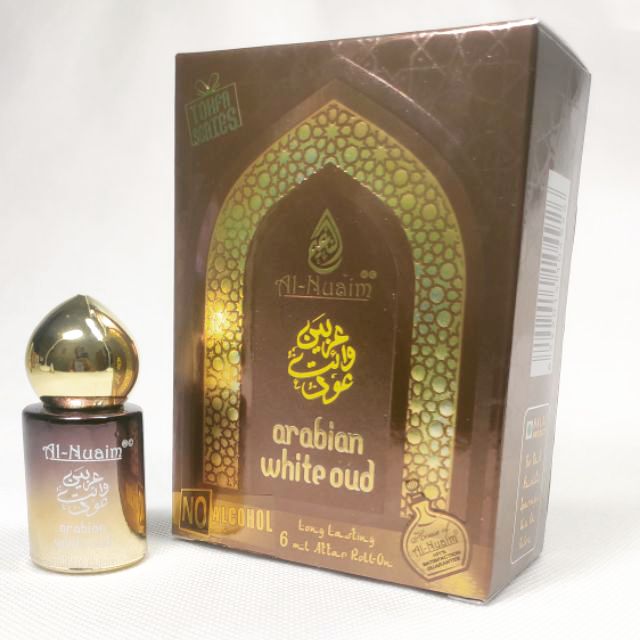 ALNUAIM ARABIAN WHITE OUD 6ML ALCOHOL FREE ROLLON ATTAR TOHFA SERIES
