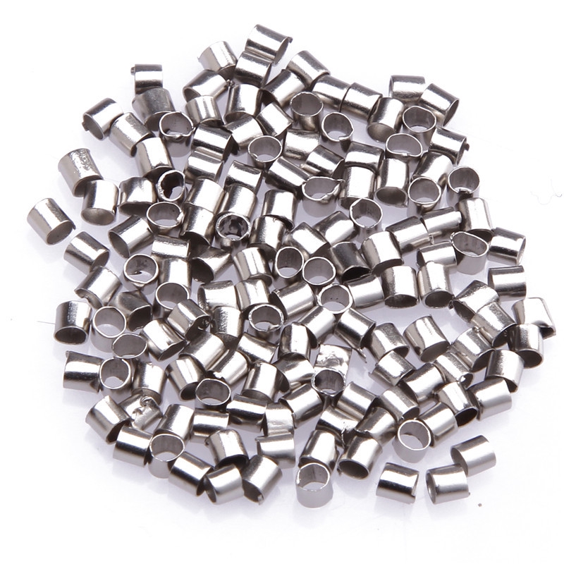 shopee: 500Pcs Mixed Styles / Silver Plated Rhodium Crimp Tube Charms Pendants / Bracelet Metal Loose Spacer / Charm Beads Connectors / Make Bracelets Necklace Earring Supplier / Findings Jewelry DIY Making Accessories (0:2:Color:#3-500Pcs;:::)