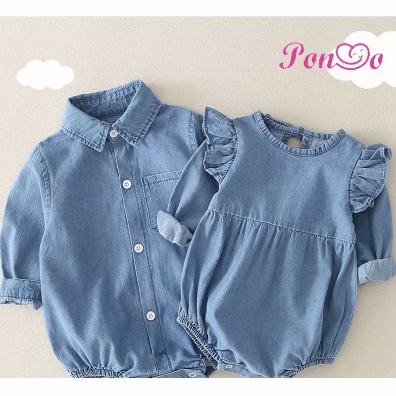 long sleeve jean romper