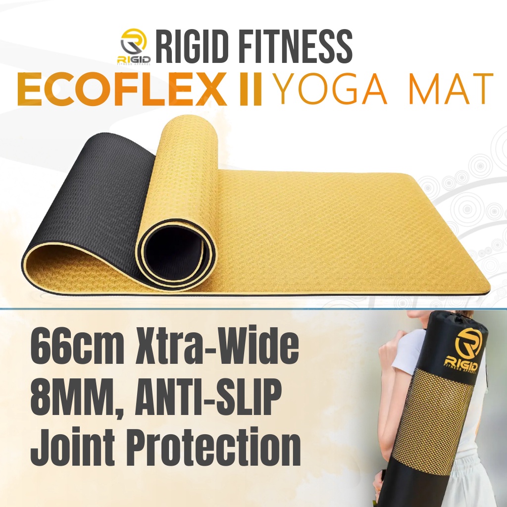 Rigid Fitness Ecoflex II AntiSlip ExtraWide Yoga Mat (66cm x 8mm