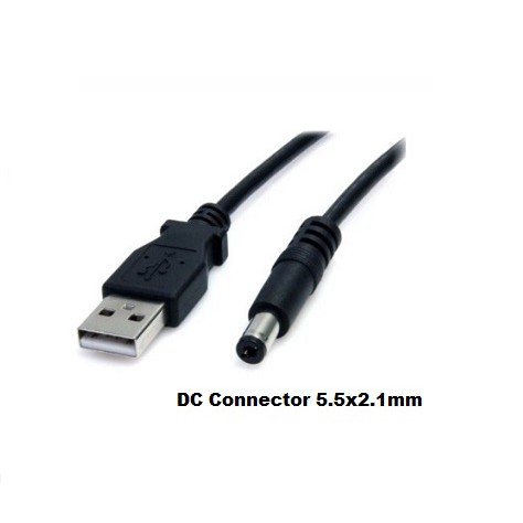 USB2.0 A Male to DC Connector 5.5X2.1mm