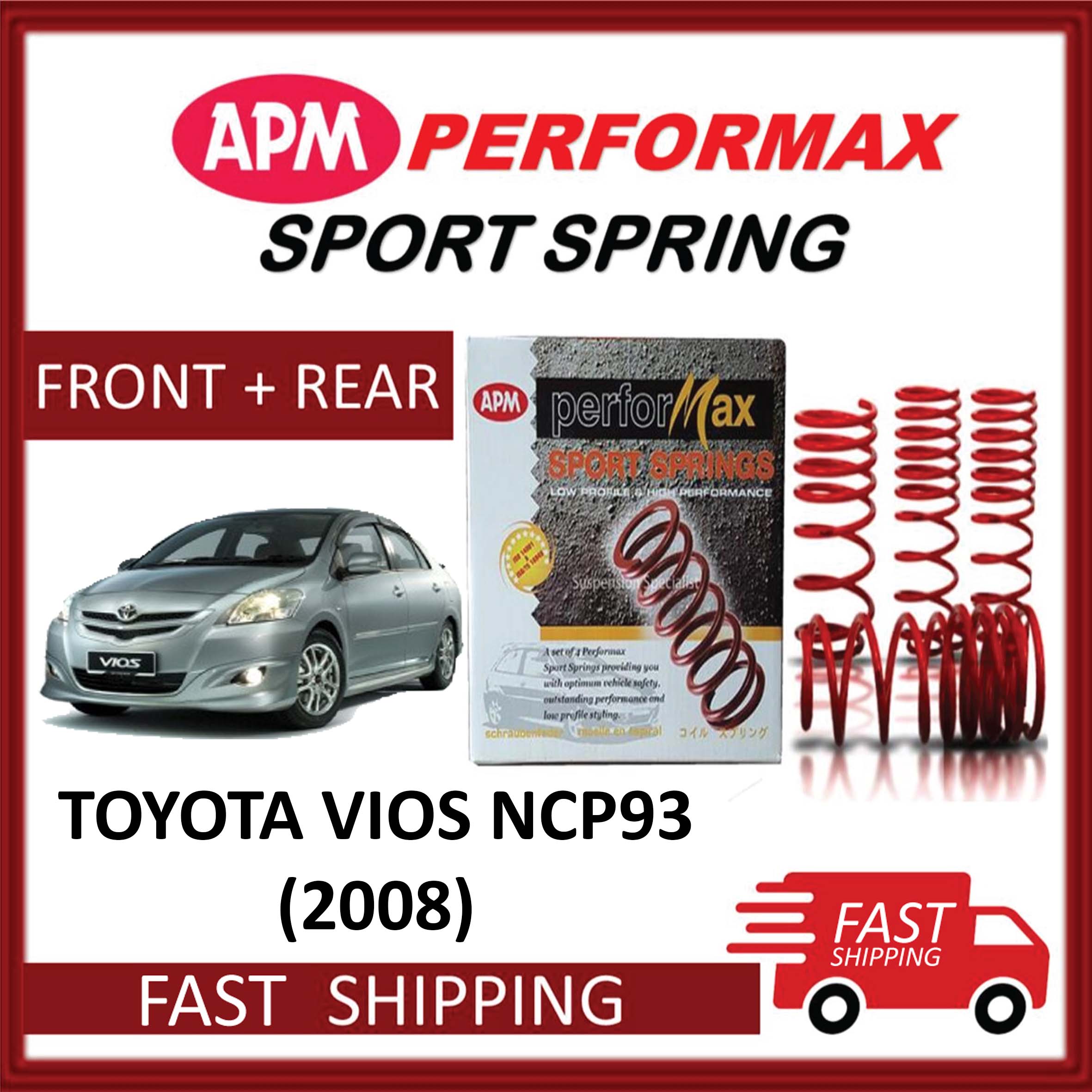 Apm Performax Toyota Vios Ncp93 2008 Lowered Coil Sport Spring