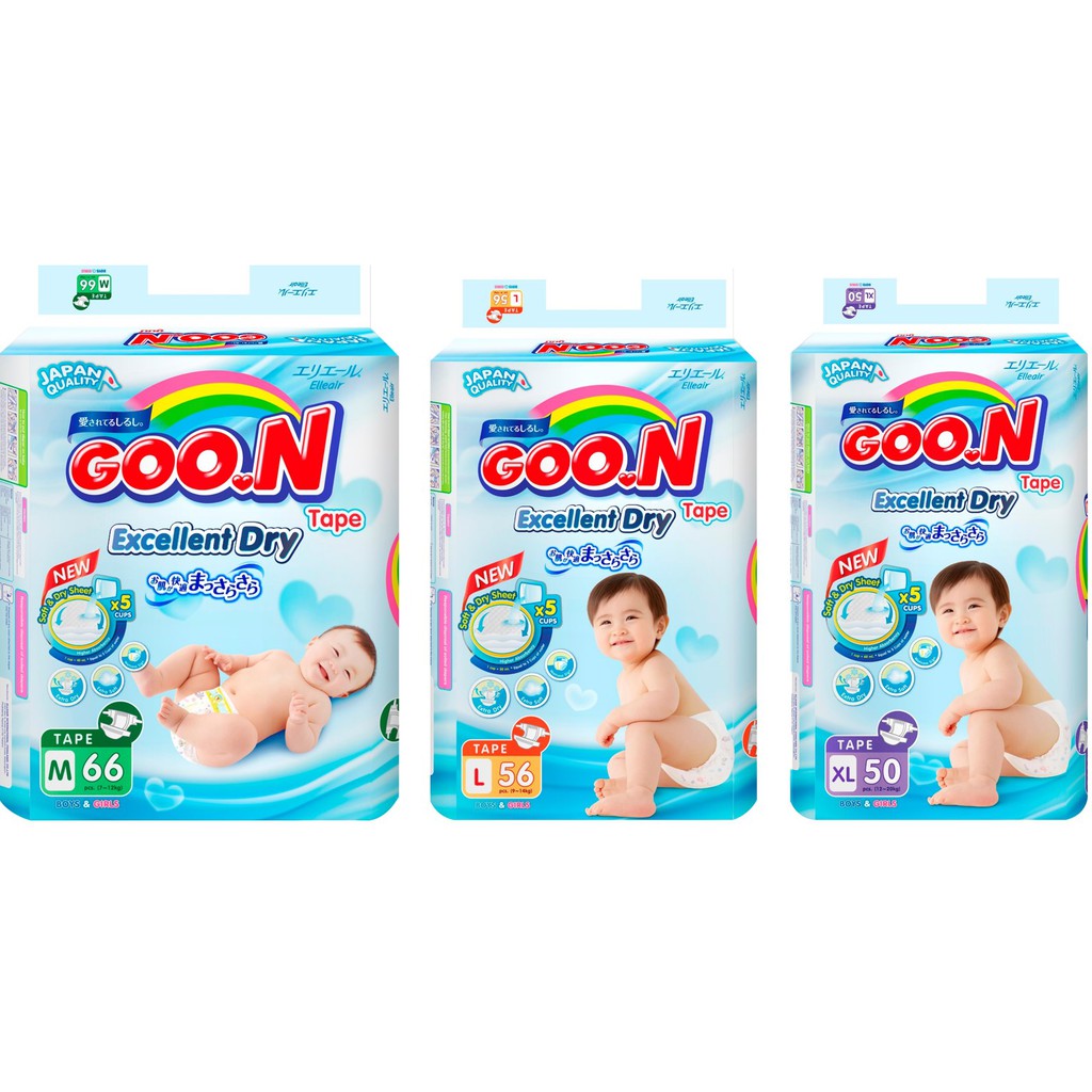 Goo.N Premium Tape Diapers (4 x Super Jumbo Pack) - GooN