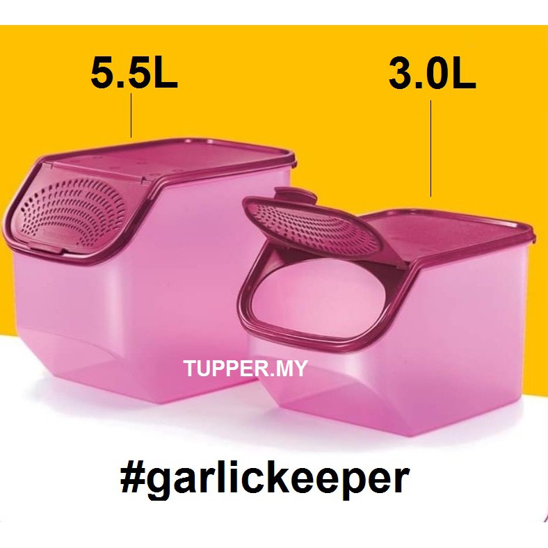 *Ready Stock*Tupperware Garlic N All Keeper Large Set PURPLE 3L 3.0L 5.5L