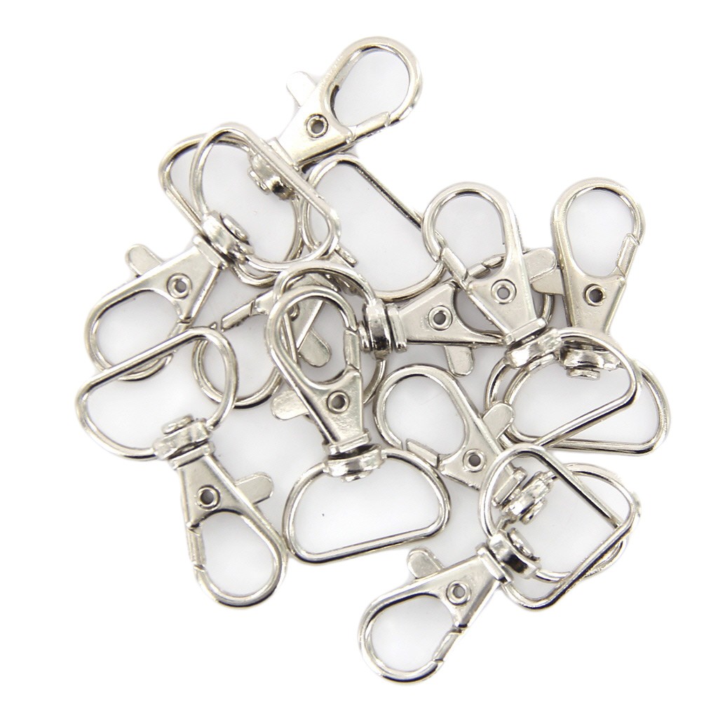 Silver Lobster Clasps Swivel Trigger Clips Snap Hooks Bag Key Ring DIY Acces 