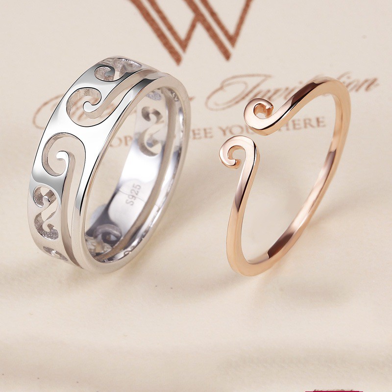 Tik Tok The Same Ring Male Sterling Silver Couple Two In One Ring Valentine S Day Gift Shopee Malaysia