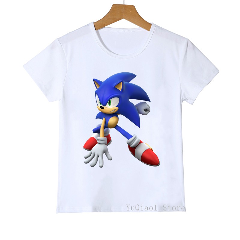 JOAYIN Mädchen T-Shirt und Shorts Gedruckt mit Sonic The Hedgehog Kinder Sommer Süße Cartoon Sets Fantasie Bunter Kurzer Anzug 3D Gedruckte Sport Pyjamas
