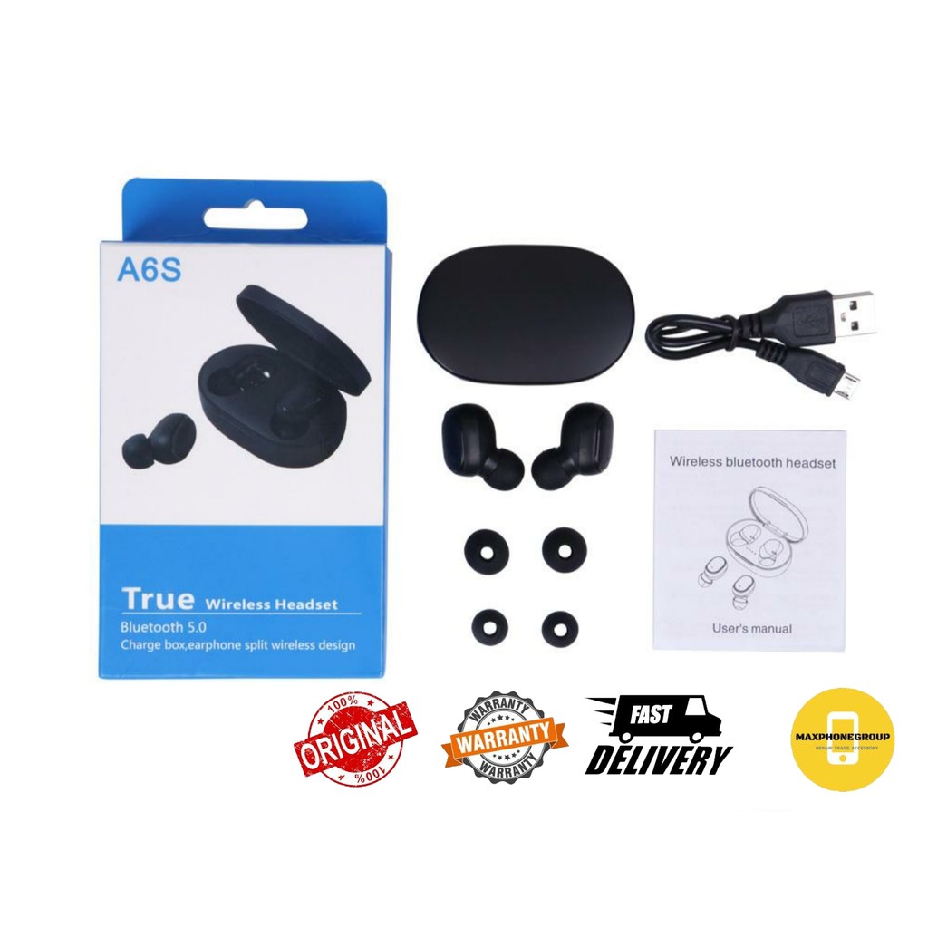 a6s true wireless headset bluetooth 5.0
