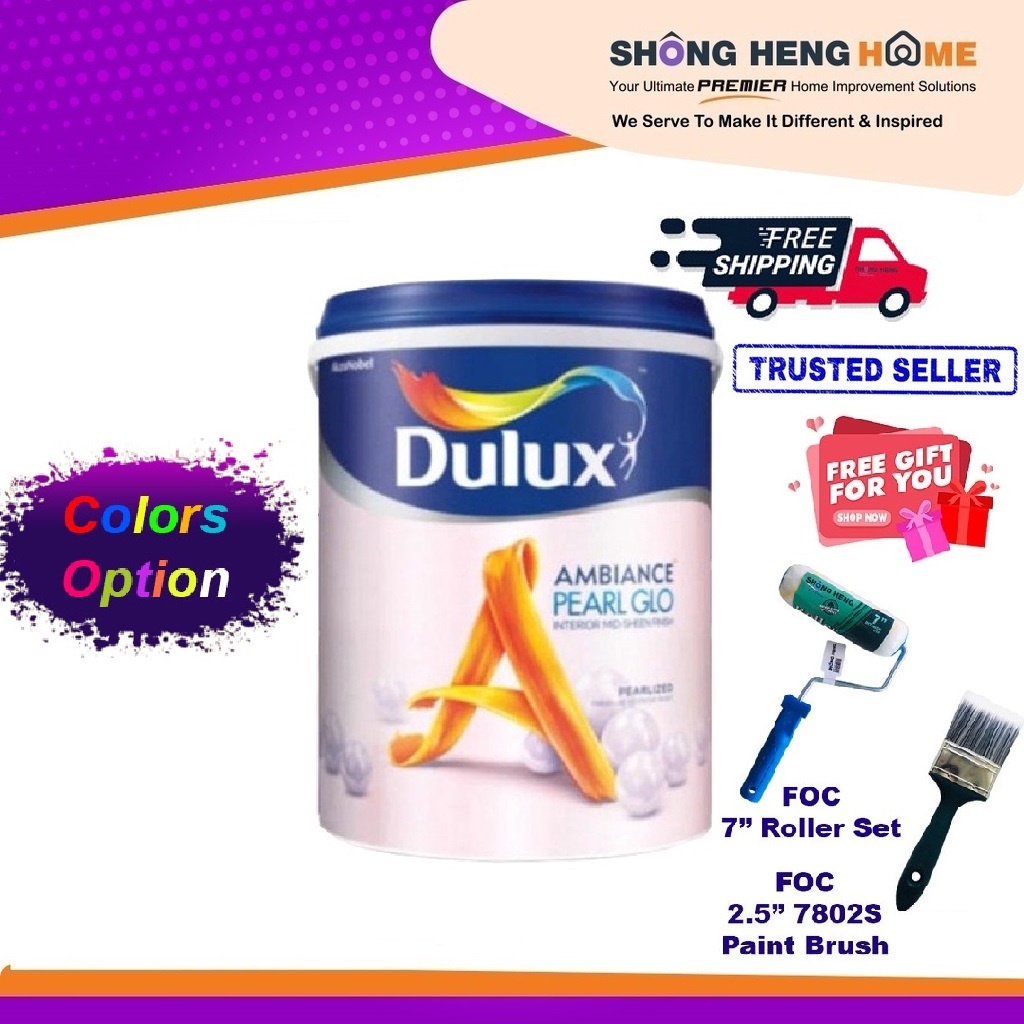 Dulux Pearl glo 18L -SHEEN (Interior Paint) - Color Option | Shopee ...