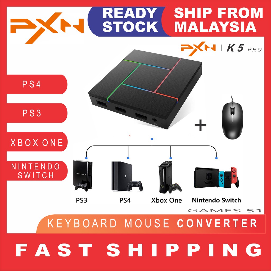 (READY STOCK)PXN K5 PUBG Keyboard Mouse Converter Adapter for PS4/PS4