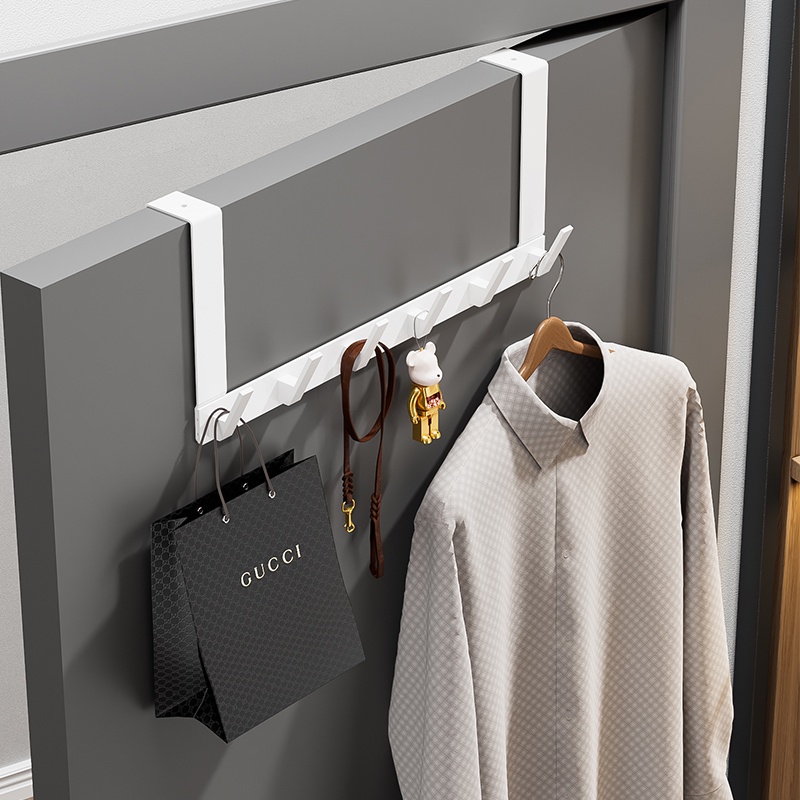 Duty Build ()Door Hanger Clothes Hook Bedroom Ajustable Metal Aluminum Wall No Drill Anti Scratch Rust Bathroom Invi - Image 5