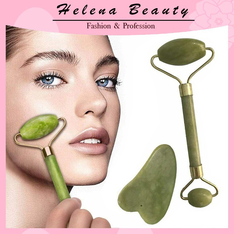 Ready StockMassager Guasha Facial Jade Roller Face Lift+Body Gua Sha