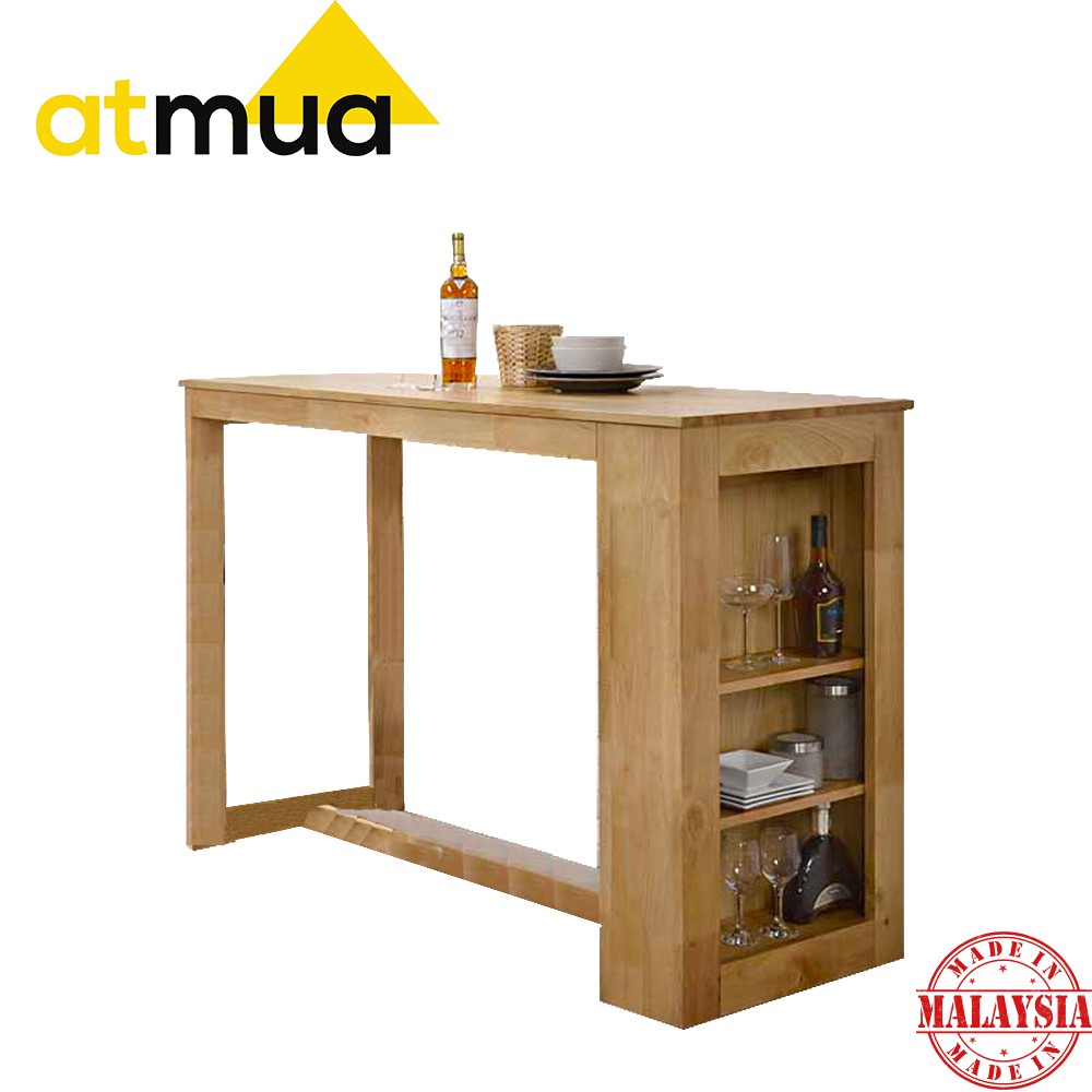 Atmua Furniture Bar Table Solid Wood Table Meja Tinggi 