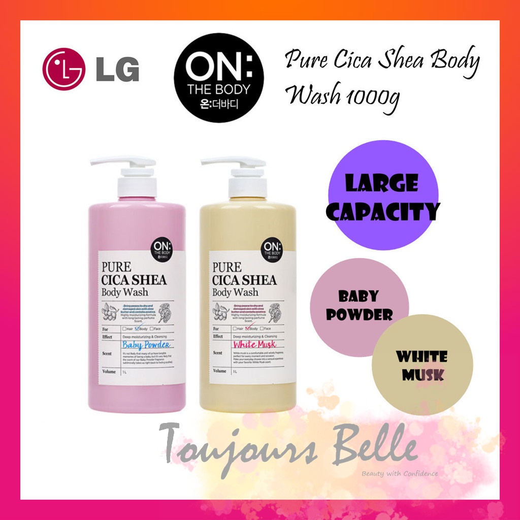 【READY STOCKS Mild, Soothing & Moisturizing】LG On The Body Pure Cica Shea Body Wash 1000g | Large Capacity