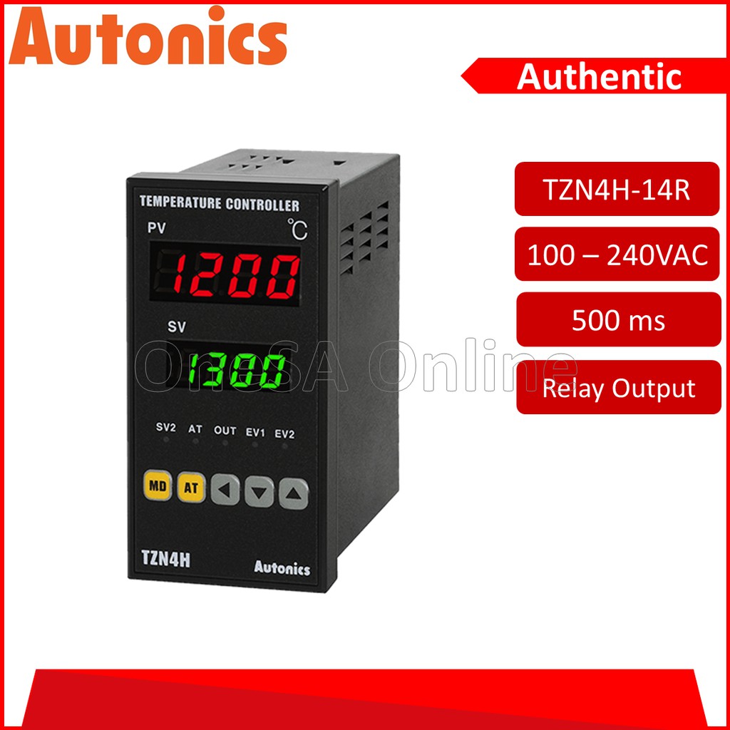 AUTONICS TEMPERATURE CONTROLLER, 100240VAC RELAY OUTPUT, (TZN4H14R