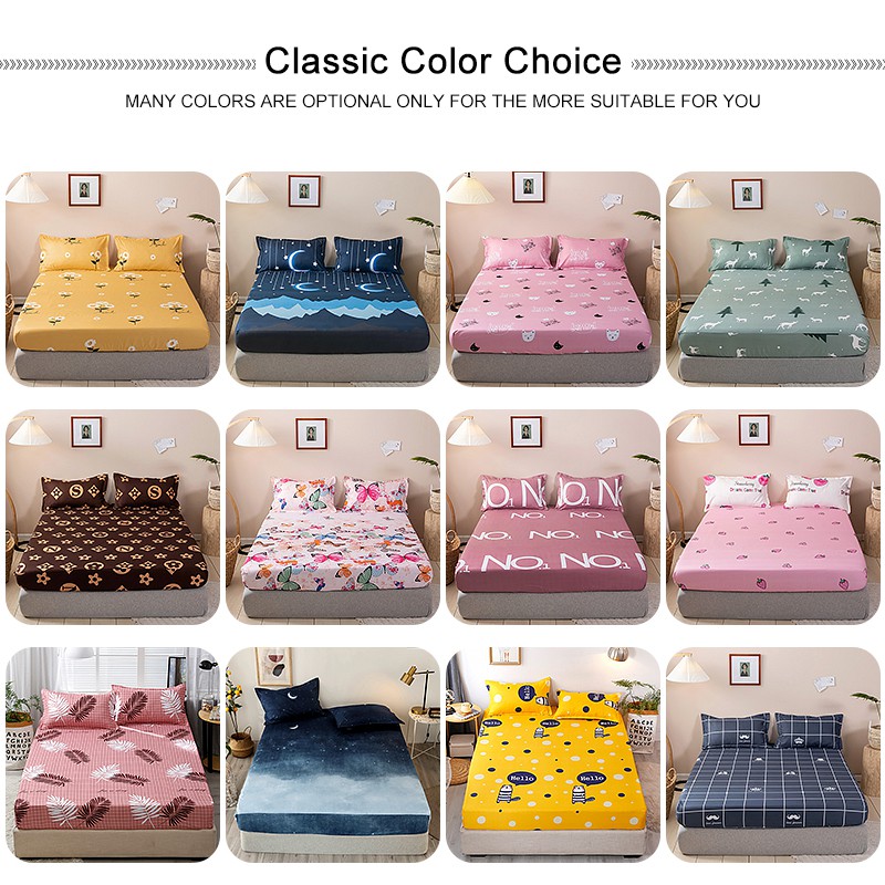 【Cadar Murah Hebat】Aloe Cotton Bedsheet Super Single/Queen/King for 3 Sizes Bedding Sheet Bed