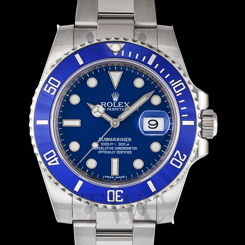 Ròlex Submariner Date White Gold Oyster Bracelet Automatic Blue Dial ...