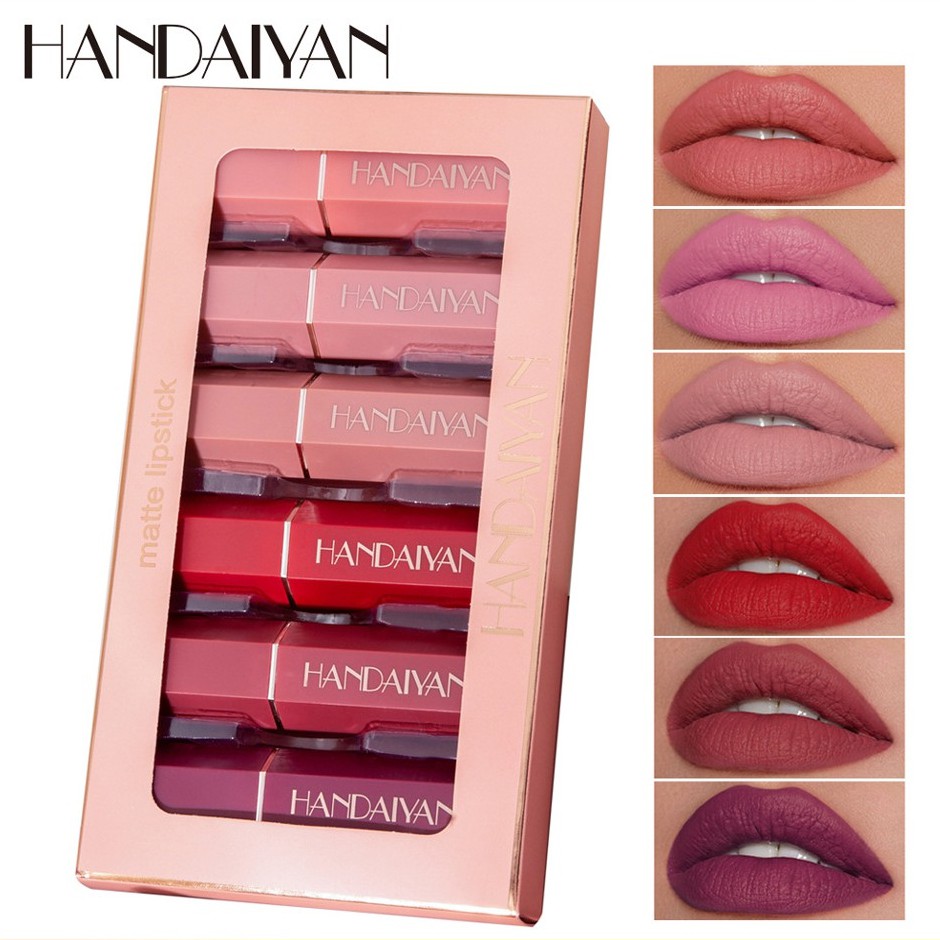 Handaiyan 6 Color Matte Lipstick Set Lipstik Waterproof Long Lasting