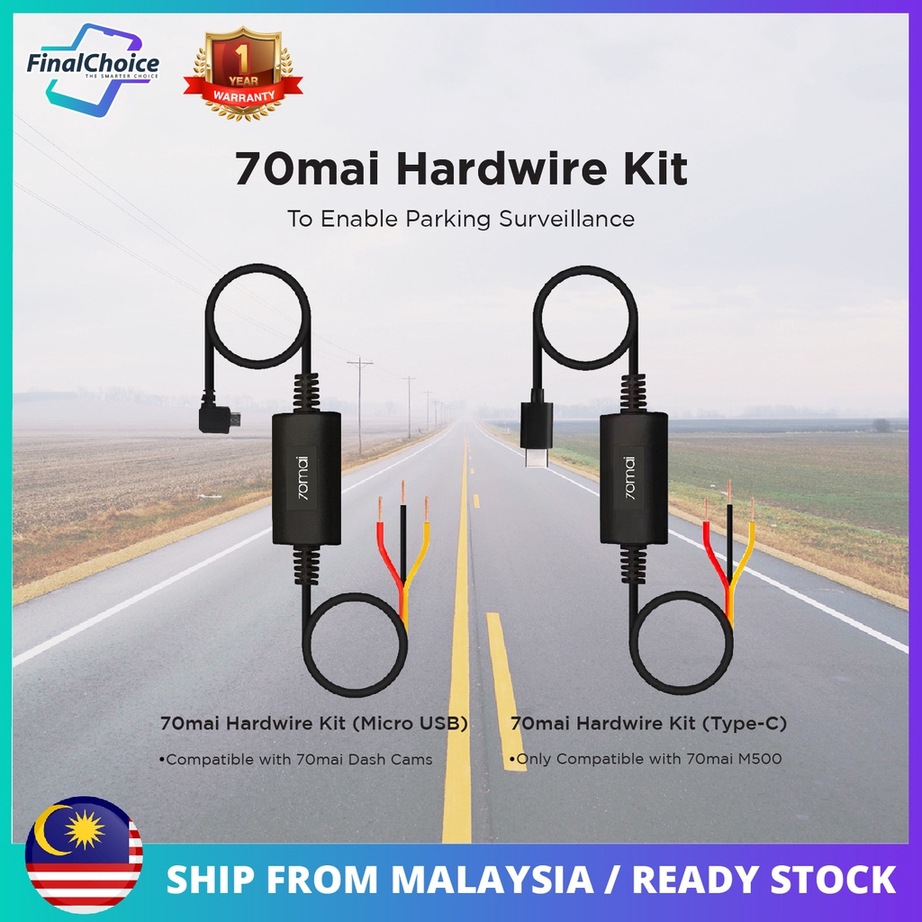 70mai Hardwire Kit UP02 / UP03 For 24 Hours Parking Surveillance ...