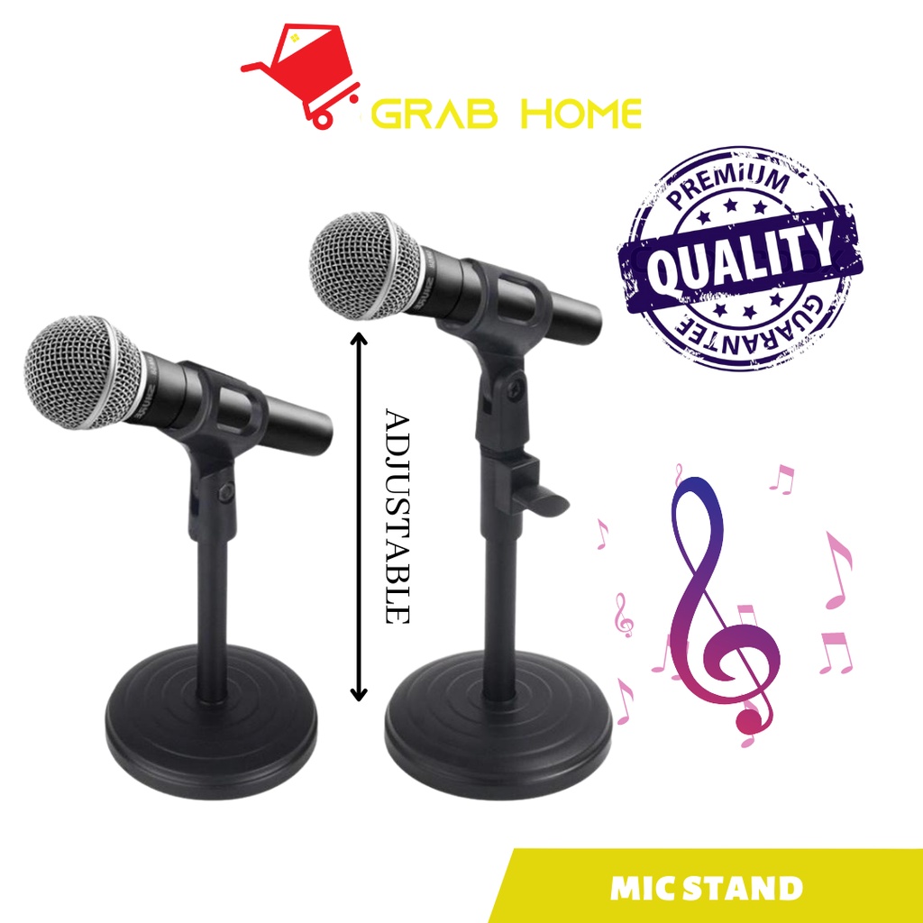 Adjustable Mic Stand Adjustable Desktop Table Karaoke Meeting Live Zoom KTV Microphone Pemegang Mikrofon