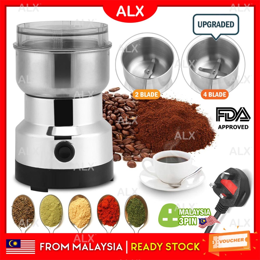 ALX Multifunctional Electric Grinder Fast Speed Coffee Bean Spice Chili Soy Nut Home Kitchen Food Tool FREE 3PIN